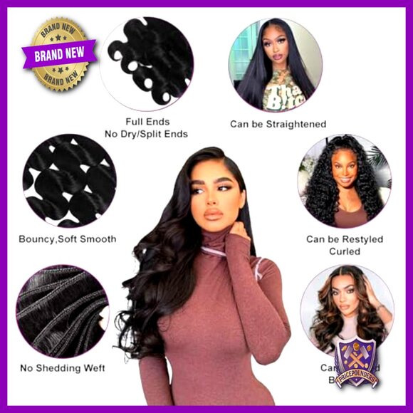 18 Inch Body Wave Human Hair Extensions Bundle 100% Raw Virgin Remy